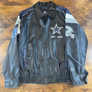 Vintage Y2K Dallas Cowboys Faux Leather NFL GIII Jacket Size Small